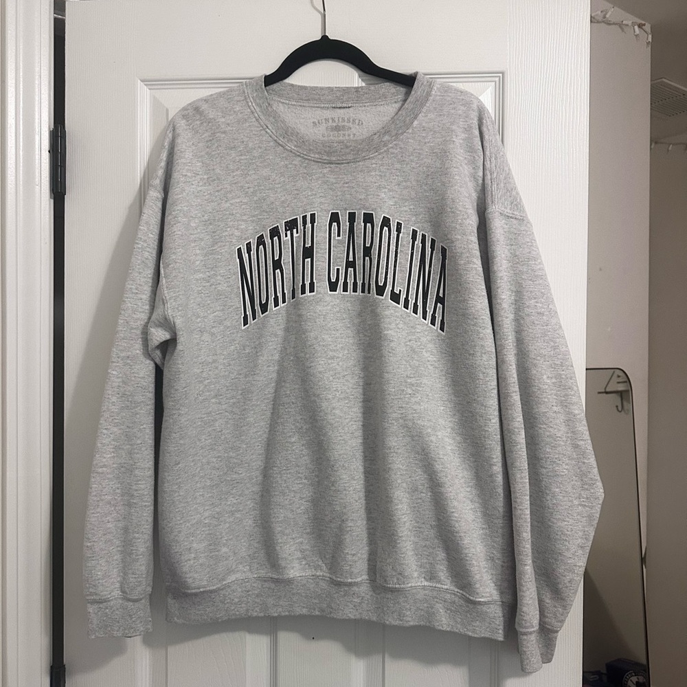 Gray White North Carolina Crewneck Sweatshirt